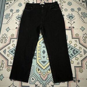 Abercrombie & Fitch Ultra High Rise Ankle Straight Jeans Black